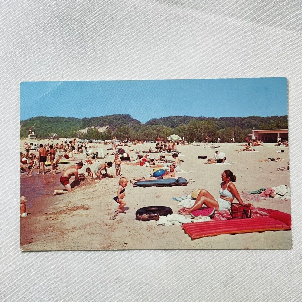 1962 Vintage Postcard Beach Life, Holland, Michigan Unused